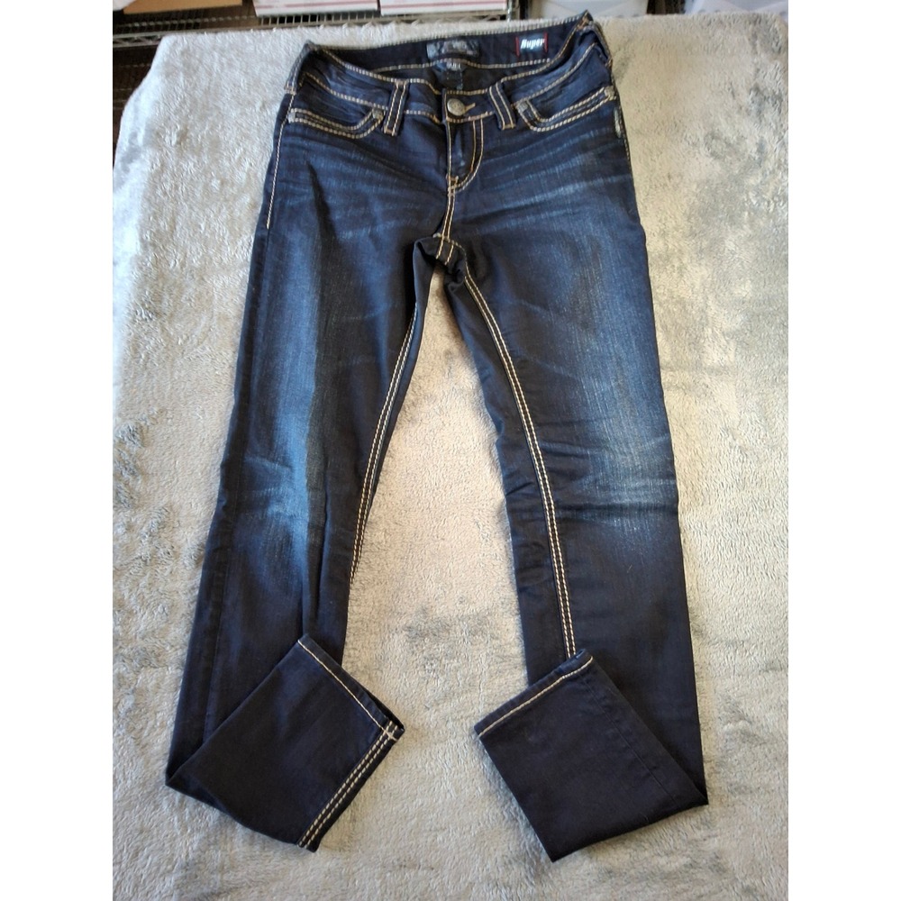 Silver Jeans Co Suki Mid SuperSkinny DarkWash Stretch Jeans W28 L31 L93017SSF474